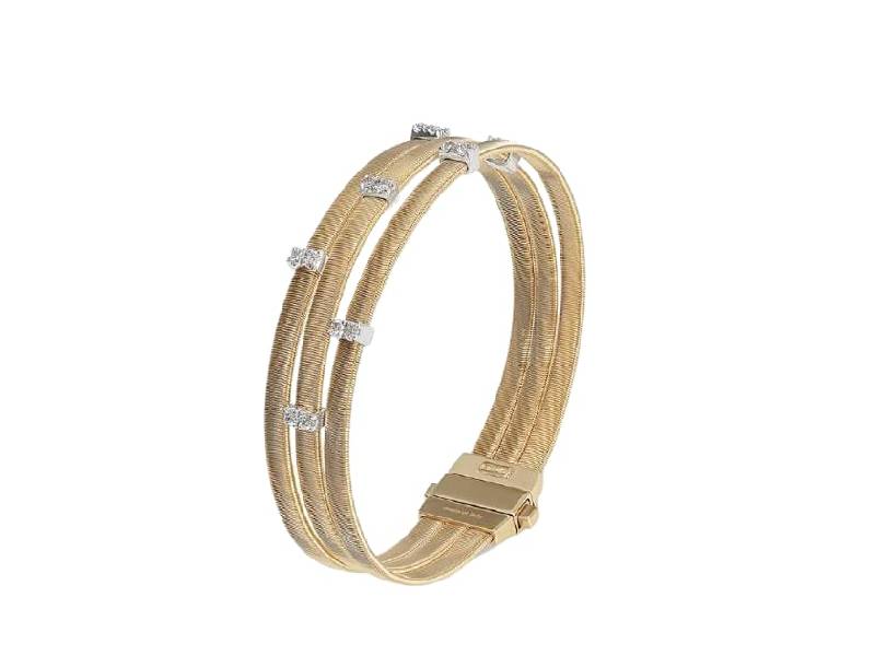 BRACCIALE ORO GIALLO E DIAMANTI A TRE FILI - MARCO BICEGO - MASAI- BG805 B YW